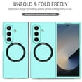 thumbnail image 4 of Allytechgroup Magnetic Case for Samsung Galaxy Z Fold 4, Support Wireless Charging Slim Lightweight Non-Slip Glossy Back Cover Shock-Absorbent Anti-Scratch PC Shell for Women Men, Lightblue, 4 of 9