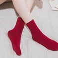 thumbnail image 1 of Yhmxh 1 par de calcetines de otoño/invierno para mujer, gruesos, forrados de felpa, resistentes al frío, cálidos, con calefacción, para la nieve, unisex, para el suelo, hasta la pantorrilla., 1 of 1