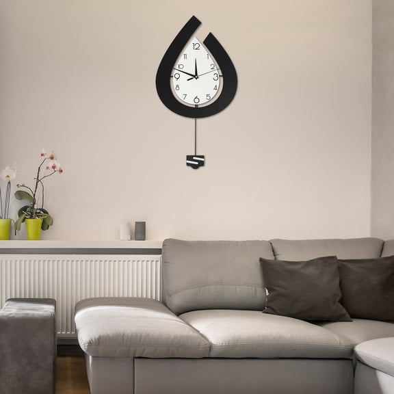 30*57cm Wall Clock Modern Decorative Wall Clock Black White Indoor Wall Clock for Living Room Office