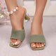 thumbnail image 2 of Sandalias Mujeres Sandalias de Deslizamiento Casuales Tacones de Mula de Punto con Costillas, Zapatos de Mujer Sandalias Casuales Vestidas Toe Abierto, 2 of 9