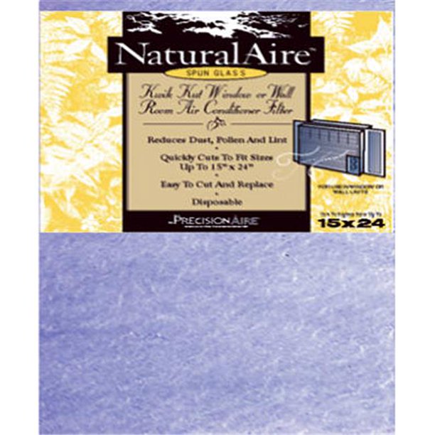 NaturalAire Kwik Kut Fiberglass Air Filter, 15" x 24" x 3/8", 1Pack