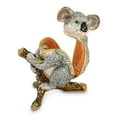 thumbnail image 2 of Luxury Giftware by Jere Pewter Bejeweled Crystals Gold-tone Enameled KYLE Koala Trinket Box with Matching 18 Inch Necklace QBJ4056, 2 of 5