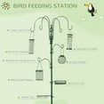 thumbnail image 3 of Green 6 Hook Feeding Station Steel Multi-Feeder Kit Stand Bird Trays, 3 of 9