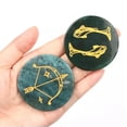 thumbnail image 4 of HOOUN 1pc Moss Agate 12 Constellations The Zodiac Crystal Stone Round Slices Carved 2"-Capricornus, 4 of 9