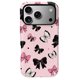 thumbnail image 1 of SKLYDDI Funda para iPhone 17 Pro Max, Diseño de Moños Negros y Lunares Rosas, 1 of 7