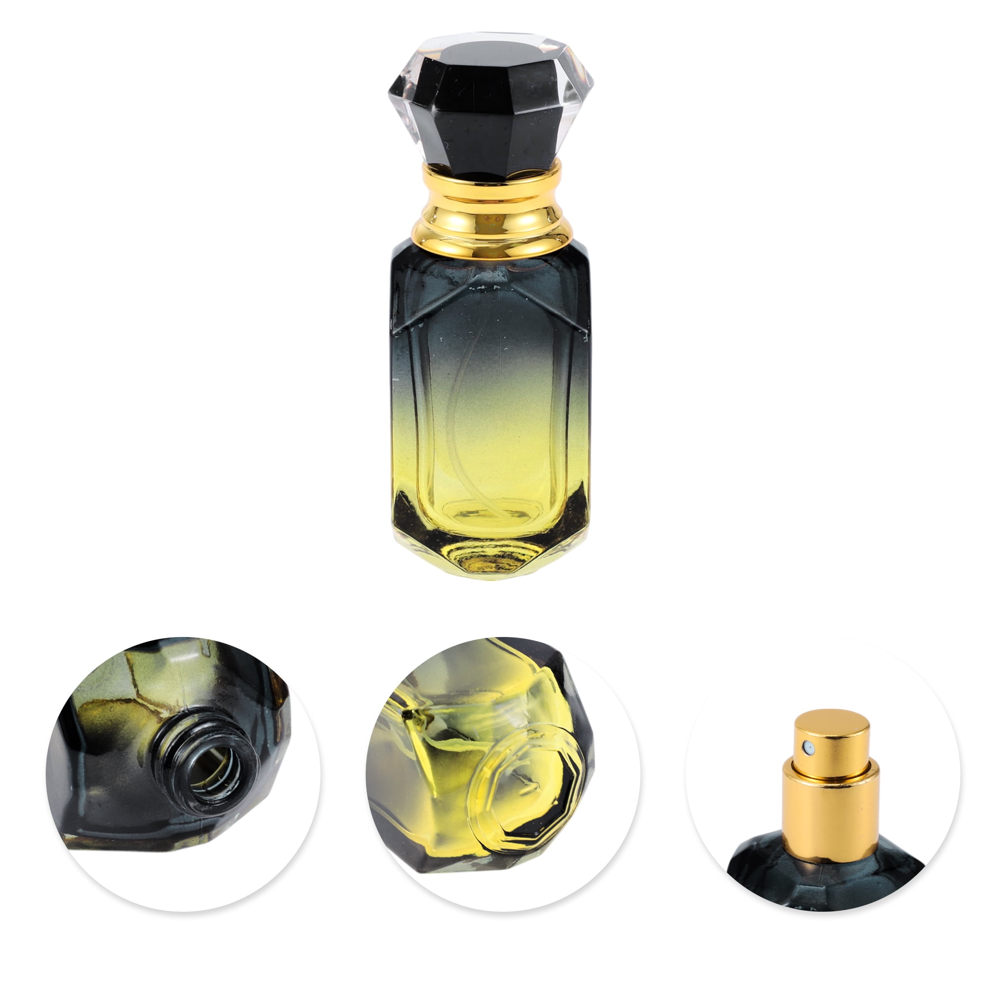 Unique Bargains Stylish Perfume Bottles Countertops 1.01oz 1 Pc Yellow-Black Gradient