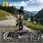 Electric Bike for Teenagers, Ages 7+ with 750W Brushless Motor, 16 Fat Tire, 20 MPH Electric Mountain Bicycle with Removable Battery, UL2849