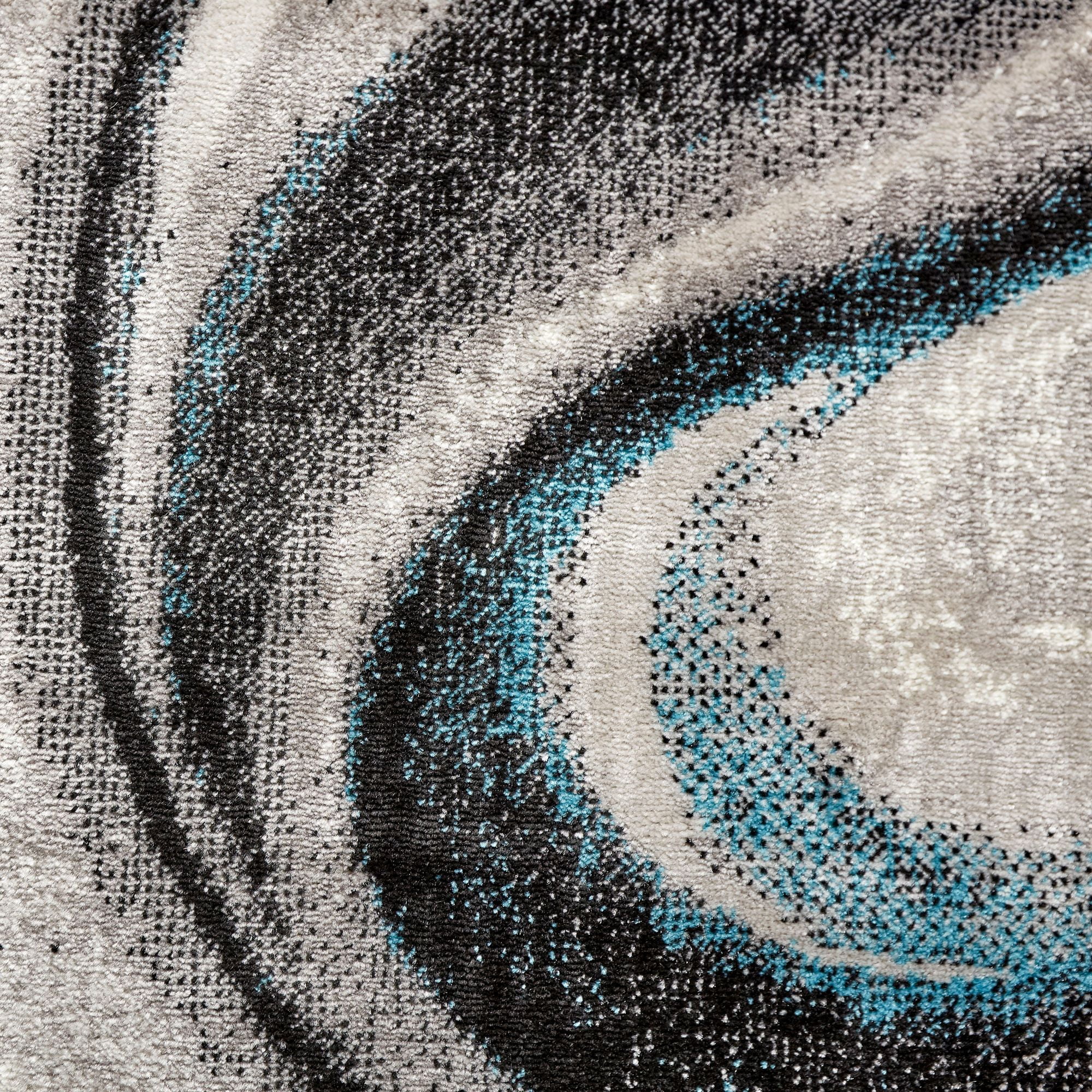 Home Dynamix Boho Odette Abstract Swirl Area Rug, Grey/Blue, 3'3"x5'2"