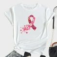 thumbnail image 2 of Honeeladyy Breast Cancer Awareness Shirts Women Pink Ribbon T-Shirts Cancer Fighter Leopard Heart Graphic Tee Short Sleeve Tops #Xm-White-XXL, 2 of 5