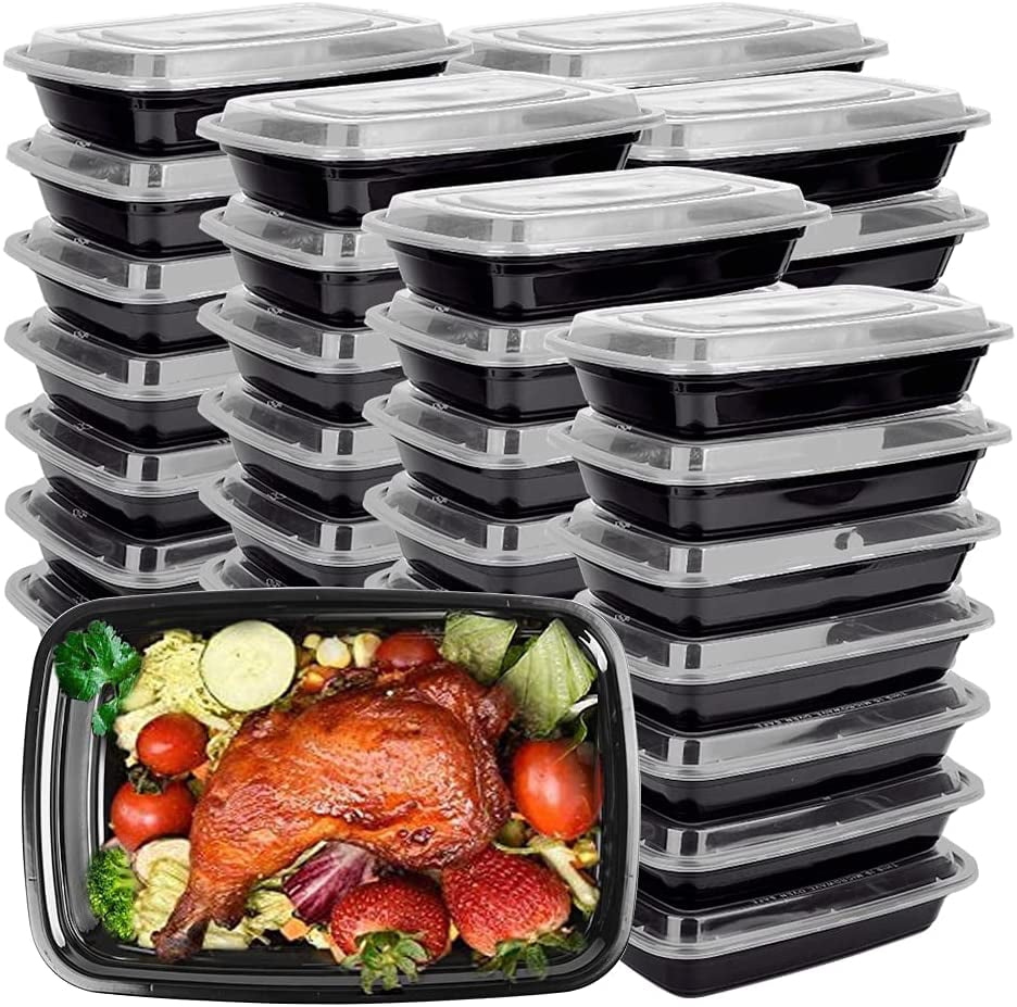 Top Quality Food Prep Microwaveable Meal Prep Containers & Lids 50 x 1000ml