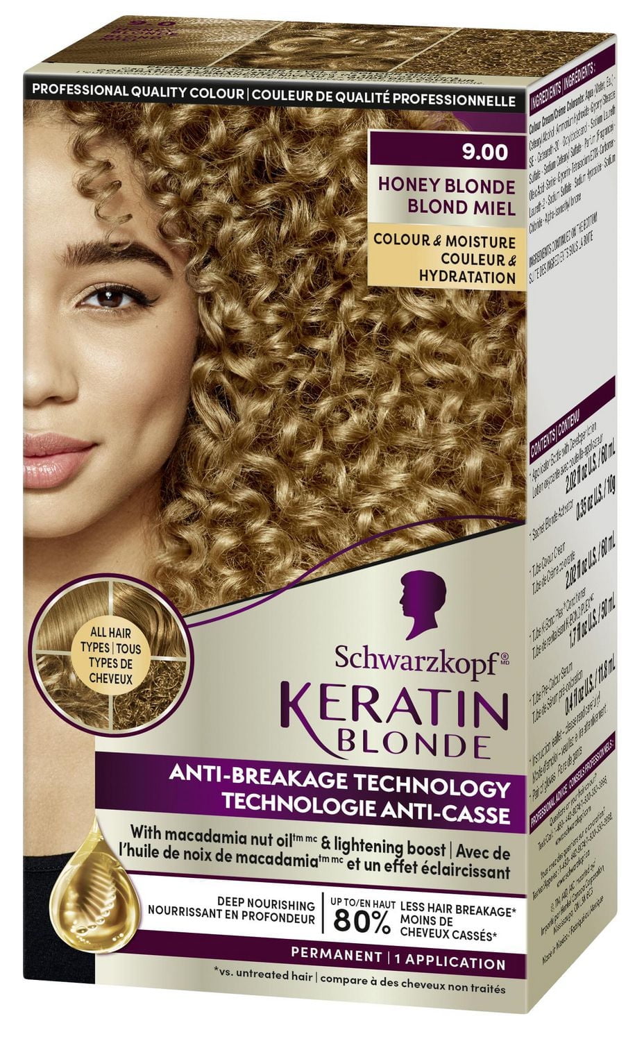 Schwarzkopf Keratin Color Permanent Hair Color Cream, 1 Pack/60 ml