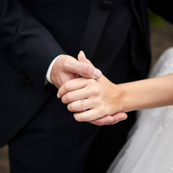 STOBOK 3Pcs Silicone Rings for Couples Assorted Color Bohemian Style Skin Friendly for Wedding Jewelry Collection