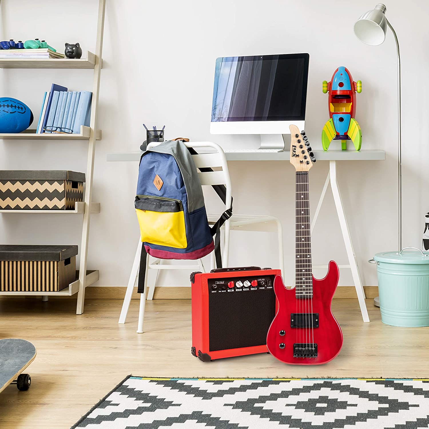 LyxPro 30in Beginner Electric Guitar with 20W Amp Red photo 7