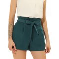 thumbnail image 1 of Unique Bargains Short en Papier à Taille Haute avec Nœud Papillon pour Femme Gris-Vert m, 1 of 5