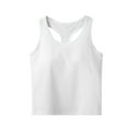 thumbnail image 3 of Jinhomg Women's Racerback Tank Top Sleeveless Crew Neck Sports Bras Stretchy Comfy Summer Workout Crop Top with Built in Bra for Running Yoga White L, 3 of 5