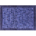 thumbnail image 1 of Ahgly Company Machine Washable Indoor Rectangle Oriental Blue Industrial Area Rugs, 7' x 9', 1 of 1