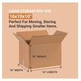 thumbnail image 2 of Moving Boxes Medium 16"L x 10"W x 10"H, 25-Pack | Corrugated Cardboard Box for Packing, Shipping and Storage 161010, 2 of 6