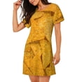 thumbnail image 2 of Pofeuu Yellow tortilla Print Women's Loose Fit Short Sleeve Nightgown, Comfortable Sleep Dress for Women, Casual Lounge Sleepwear, Soft Cotton Sleep Dress, 2 of 6