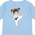 thumbnail image 4 of Inktastic Karate Girl, Cute Girl, Brown Hair, Black Belt Girls Long Sleeve Toddler T-Shirt, 4 of 5