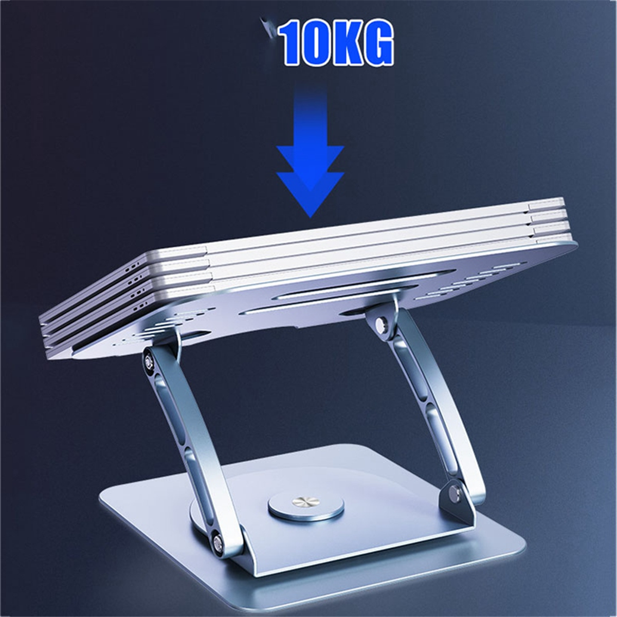 Aluminum Alloy Laptop Stand 360° Rotatable Notebook Holder Liftable Stand for PC Laptop Bracket Tablet Computer-Silver