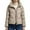 Khaki, variant on Women's Stand-up Collar Versatile Loose Warm Fashion Cotton Coat Black L