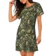 thumbnail image 2 of Fotbe Green Skulls Bata de Dormir para Mujer con Estampado, Camisón de Algodón de Manga Corta, Ropa de Dormir Casual, 2 of 6