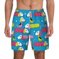 thumbnail image 2 of Goofa Color Dachshund Dog Printed Men's Swim Trunks Board Shorts Quick Dry Mens Swimming Trunks with Compression Liner,Breathable Fit Hawaii Beach Shorts-X-Large, 2 of 9
