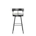 thumbnail image 4 of Amisco Monza 30 In. Swivel Bar Stool - Grey White Polyester / Black Metal, 4 of 9