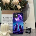 thumbnail image 7 of Punmada Compatible with iPhone 11 Glossy Case For Girl Boy Full Body Protective Hard Shell Esthetics Pattern Purple Moon Wolf, 7 of 7
