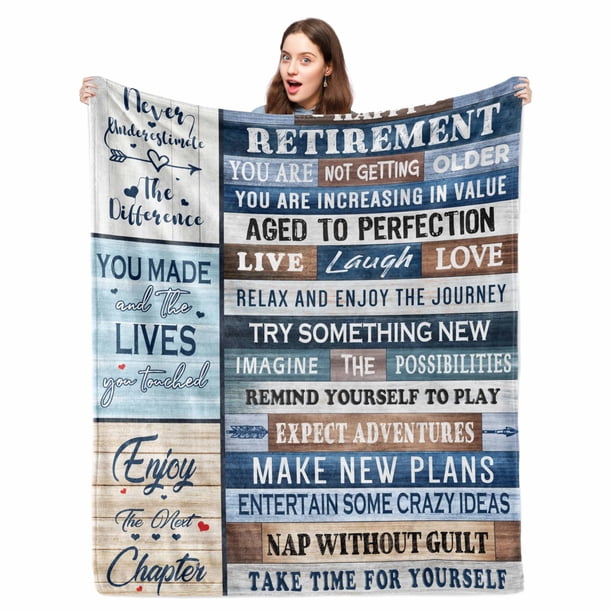 LHSHID Retirement Gifts for Men Women Blanket Retirement Gift Ideas Retired Gifts for Men Funny Retirement Fleece Blanket 50x60in