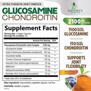 Nature's Nutrition Glucosamine Chondroitin MSM Capsules - Triple Strength Joint Health Support Supplement with Turmeric & Boswellia - Joint Flexibility Support Easy to Swallow Capsules - 240 Count