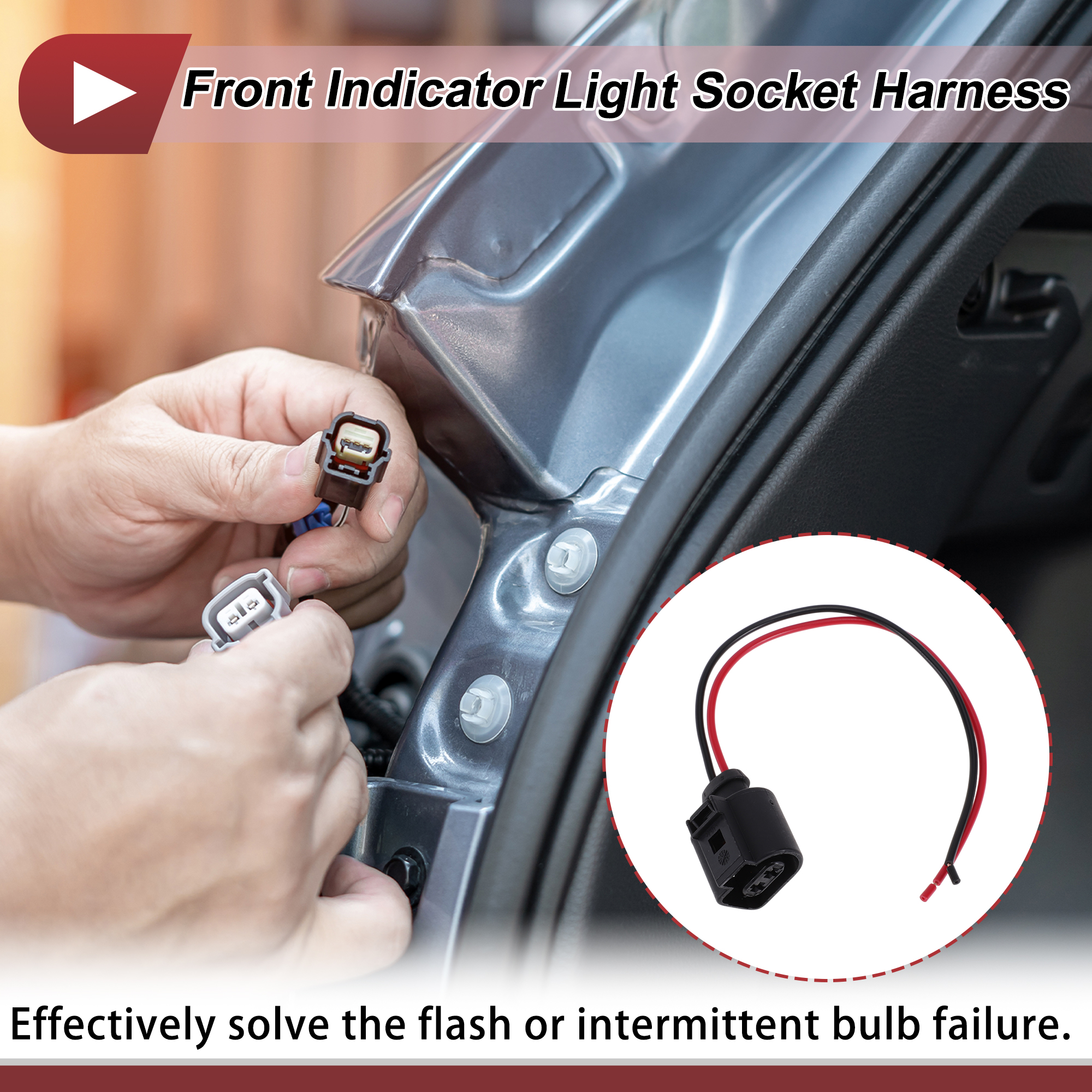 Unique Bargains Precisely Fit Front Indicator Light Socket Wiring for Audi A5/S5 2010-2011