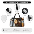 thumbnail image 4 of Fotbe Daisy Flower Field Cow Bolsa de Viaje con Estampado, Bolsa de Fin de Semana para Mujer con Compartimento para Zapatos, Bolsa de Gimnasio con Bolsillo Húmedo, 4 of 7