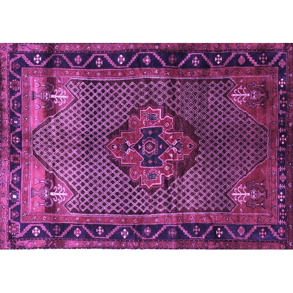 Ahgly Company Indoor Rectangle Persian Purple Traditional Area Rugs, 7' x 10'
