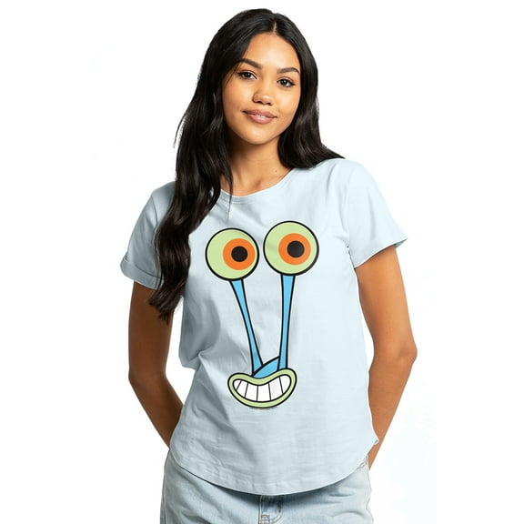 Spongebob Squarepants Gary Snail Smile Women's Graphic T-Shirt Rolled Sleeve Tee