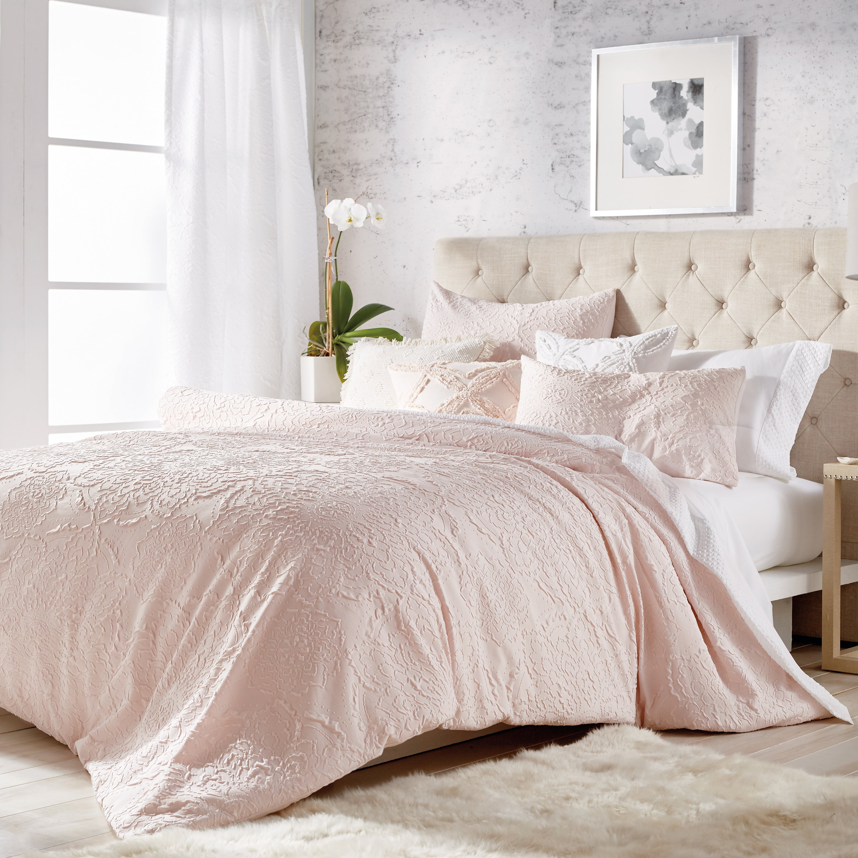 Microsculpt Solid Textured Medallion, Solid Textured Duvet Covers