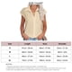 thumbnail image 4 of Blusa de un solo pecho Botón frontal Color puro Cuello vuelto Blusa de manga corta para mujer Verano Albaricoque L, 4 of 4