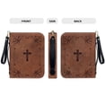 thumbnail image 5 of ZUXONGSY Wooden Cross Print Leather Bible Cover for Women Men Large Bible Cover Bag Bible Tote Bag with Detachable Wristlet Strap Lightweight Bible Study Tools for Christian, 2XL, 5 of 7