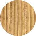 thumbnail image 1 of Ahgly Company Indoor Round Abstract Brown Modern Area Rugs, 3' Round, 1 of 4
