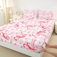 thumbnail image 3 of jejeloiu Pink Bow Knot Full Size Sheets,Girls Cute Bowtie Bed Sheets For Girls Women 4 Pieces, 3 of 7