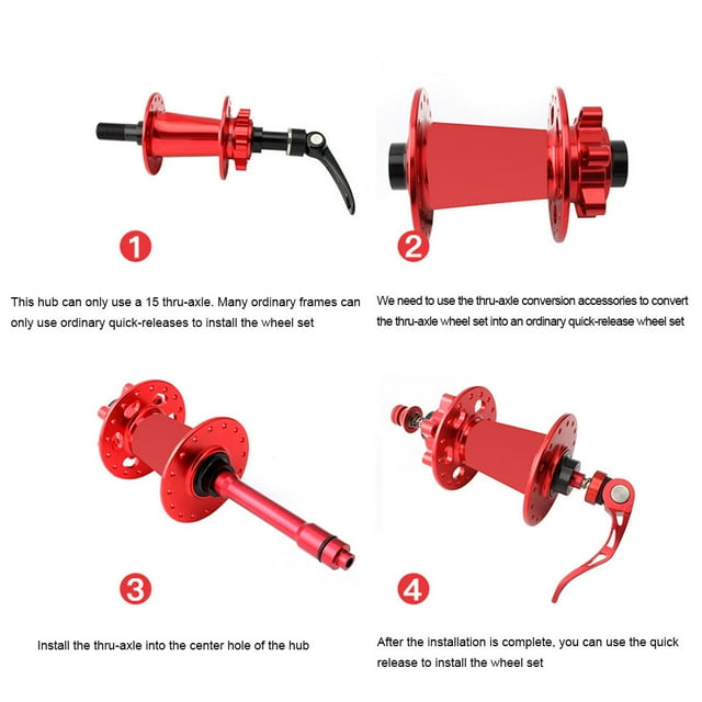 Bike Thru Axle Adapter Professional Front Wheel Hub Rustproof 12 to 9 mm Conversion Shaft Mountain Tube Quick Release Adapter Black