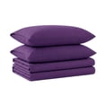 thumbnail image 1 of Juego de sábanas de franela Tribeca Living Queen Size, color morado, 170 g/m², 1 of 8