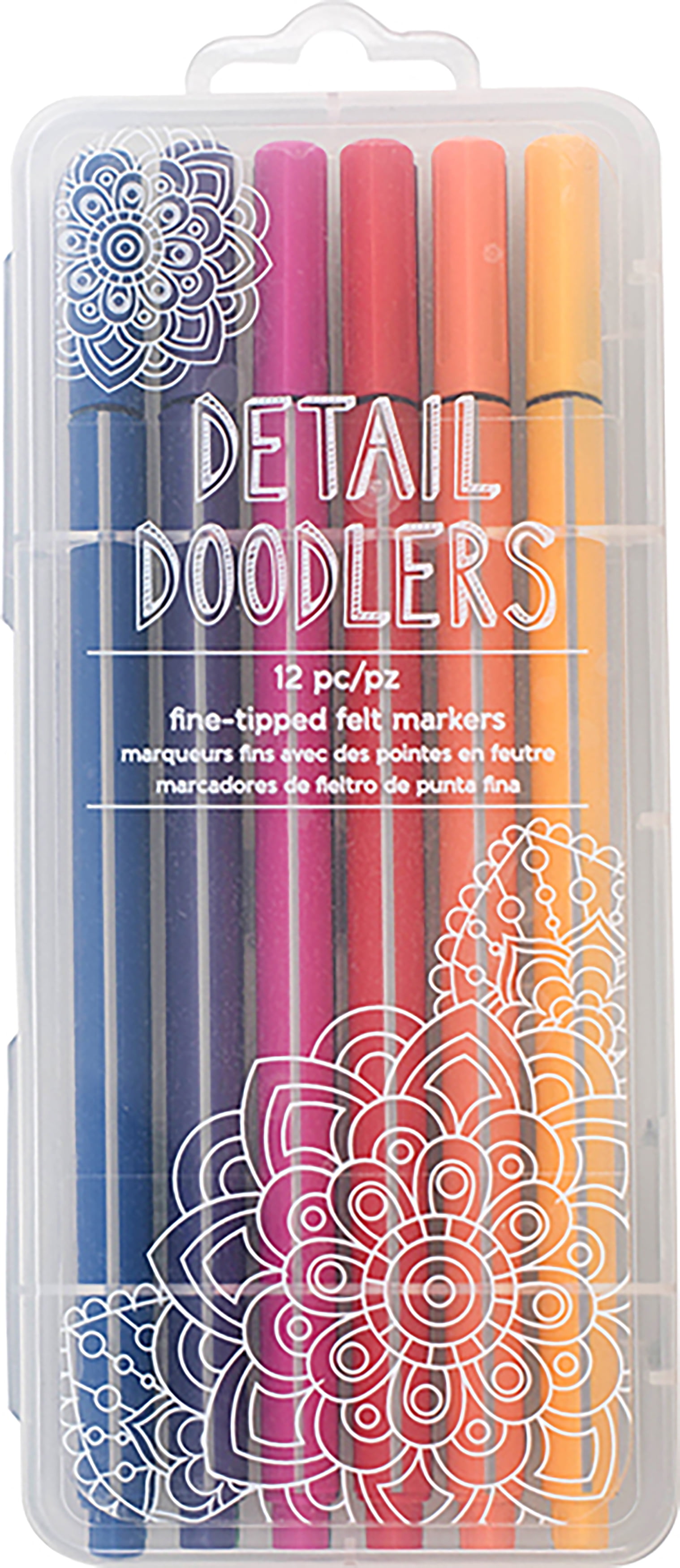 Here & There Detail Doodlers Felt Tip Markers 12/Pkg