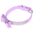 thumbnail image 2 of Suede Microfiber Double Bowknot Crystal Sparkle Rhinestone Cat Collar Pet Supply, 2 of 5
