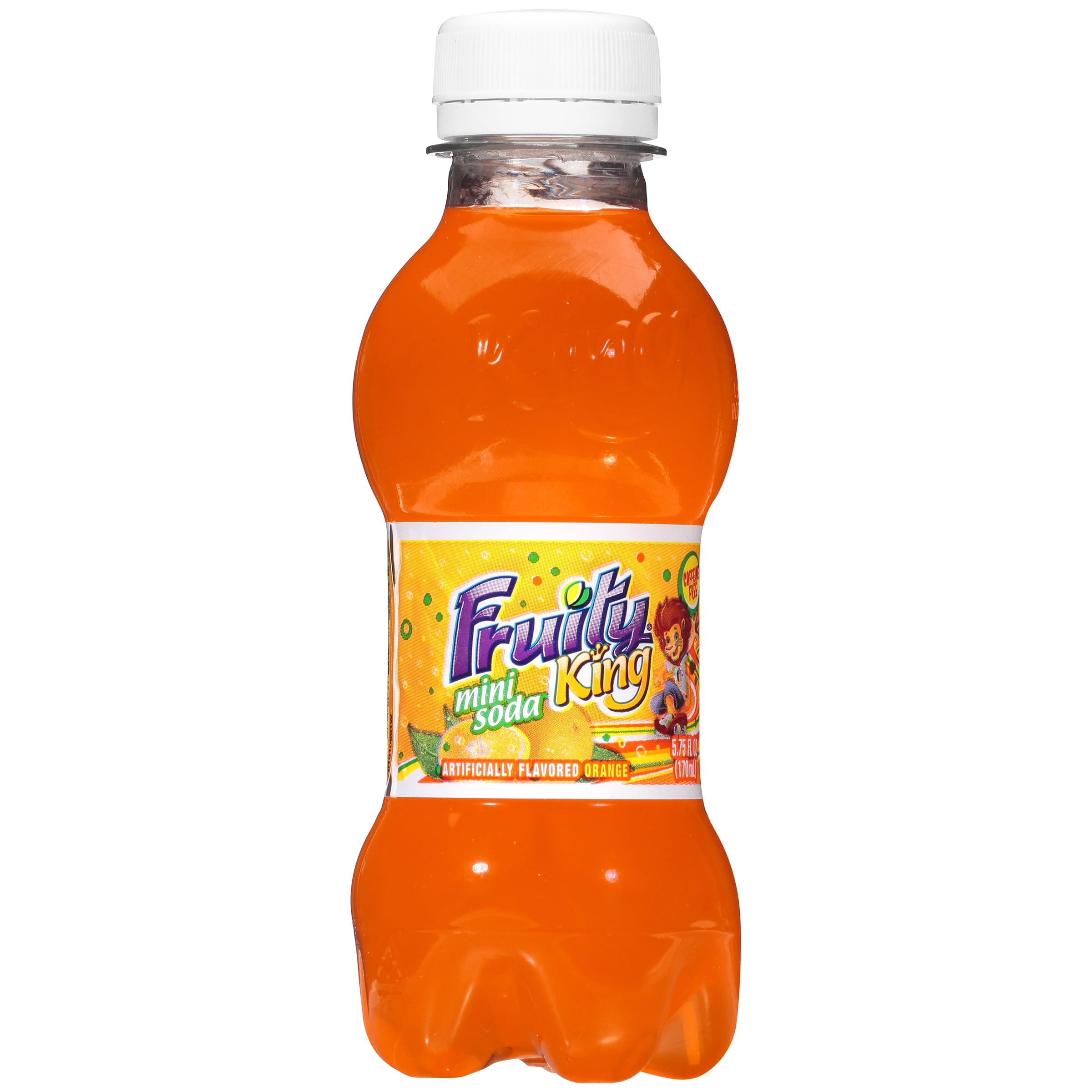 Fruity King Mini Soda, Orange, 5.75 Fl Oz