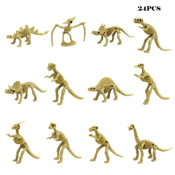 Dinosaur Skeleton (24 Pieces) Assorted Figures Bones 3.7 Inch