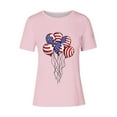 thumbnail image 4 of Fartey Women's 4th of July Shirts Funny Graphic Tees Independence Day Short Sleeve Tshirt Soft Comfy Summer Crew Neck Tops Fashion Party T-Shirts Pink L, 4 of 4