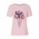thumbnail image 4 of Tops de Ajuste Suelto para las Mujeres Sudadera Casual Impresa Manga Corta Cuello Redondo Superior, Poliéster, 4 of 4