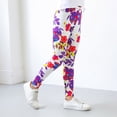 thumbnail image 2 of Girls' Cute Floral Printed Stretch Ankle Length Leggings (Yellow 12-13 Years), 2 of 4