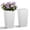 White, variant on VEVOR Set of 2 Tall Outdoor Planters 21"H, Round Large Planters For Front Porch and Patio, Stone Finish Flower Tree Plant Pots
